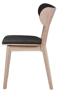 Světle hnědá dubová jídelní židle s tmavě šedým sedákem Rowico Cato