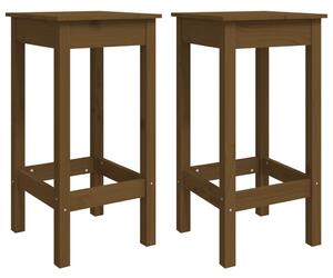 Barové židle 2 ks medově hnědé 40x40x78 cm masivní borové dřevo