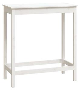 Barový stolek bílý 100 x 50 x 110 cm masivní borové dřevo