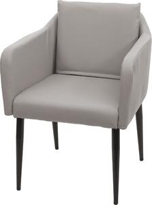 Jídelní židle HWC-H93, kuchyňská židle polohovací židle Imitace kůže taupe-grey