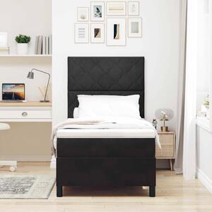 Postel s boxspringem s čelo Černý 90 x 190 cm samet 3339868