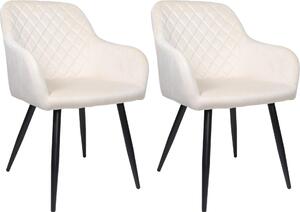 ALBATROS Jídelní židle set 2 SALO, béžová - Moderní a stylová, pohodlná čalouněná židle - Elegantní židle do kuchyně, jídelny nebo jídelního stolu v retro stylu