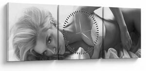 Obraz - Černobílé boudoir (s hodinami) (90x30 cm)
