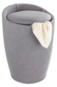 Světle šedý koš na prádlo a taburetka v jednom Wenko Linen Look, 20 l