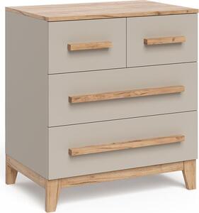 Kredenc Vitalispa Malia Kašmír/Řemeselné 80 x 88 cm se 4 zásuvkami, Model 58364