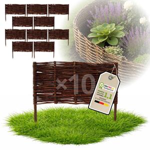 Floranica 10 kusů Vrbový plot 40 cm x 60 cm – Zahradní plot z vrbového proutí Palisáda Přírodní oplocení Ohraničení záhonu
