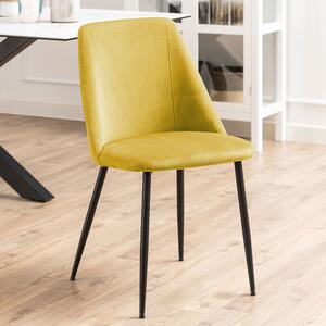Jídelní židle z manšestru Lily Yellow