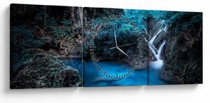 Obraz - Magická noc v tropickém lese (s hodinami) (90x30 cm)