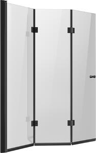 SucceBuy Bezrámové skládací skleněné dveře do sprchy pro vany, 1295x1422 mm