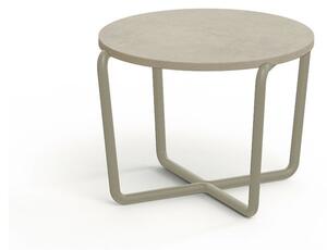 Ethimo Odkládací stolek Sling, Ethimo, kulatý 53x41 cm, rám nerezová ocel barva Warmwhite, deska beton barva White