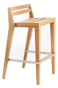 Ethimo Vyšší barová židle Ribot, Ethimo, 51x43x92 cm, teakové dřevo, nerezová ocel, bez sedáku
