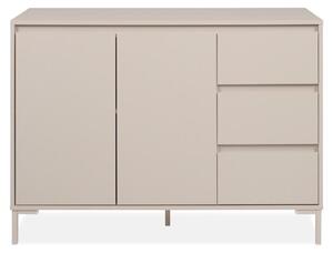 NERIO 2dveřová, 3zásuvková příborník v kašmírové barvě, šířka 120 cm