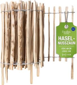Plot Creative Home, výška 60 cm a délka 3 m | Plot z lískových prken, rozteč prken 3–4 cm