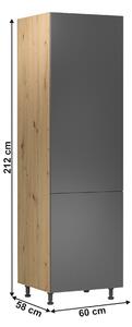 Potravinová kuchyňská skříňka D60R Langari (dub artisan + šedá matná) (L). 1016897