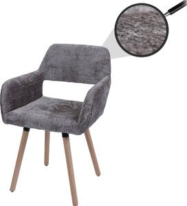 Jídelní židle HWC-A50 II, židle kuchyňská židle čalouněná židle, dřevo látka/textil šenil (465g/m²) hnědá