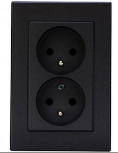 Abex Dvojitá zásuvka Onyx - černá PT-6OW/CZ