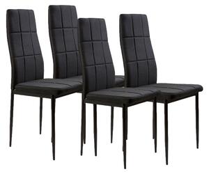 ModernHome DC860 Sada 4 ks jídelních židlí, černá