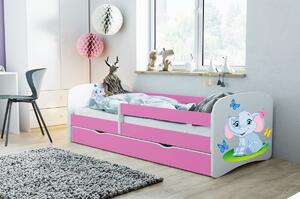 Kocot kids Dětská postel Babydreams slon s motýlky růžová
