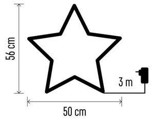 EMOS LED vánoční hvězda kovová, 56 cm, venkovní i vnitřní, teplá bílá DCZW06