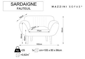 Zelené sametové křeslo Mazzini Sofas Sardaigne