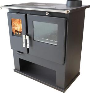 Verso CS Inox - Stylový dřevěný sporák 7,7 kW s nerezovým troubou a vařičem