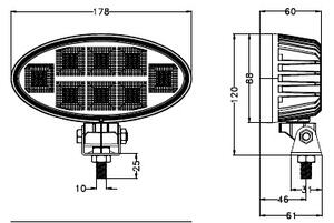 LED Bodové svítidlo pro automobil BLACK LED/160W/10-30V IP69 5700K oválný