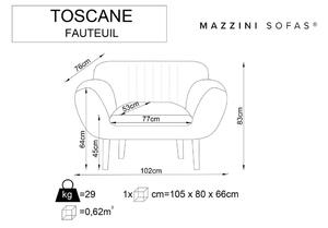 Červená sametové křeslo Mazzini Sofas Toscane