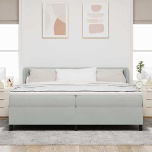 Postel s boxspringem s matrací Světle šedá 200 x 200 cm samet 3340352