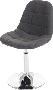 Jídelní židle HWC-A60, otočná židle, retro design 50. let látka/textil světle šedá, chromová podnož