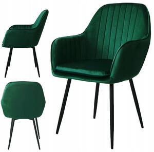Ekspand | Židle QUEEN - 85 cm - zelená - moderní design - kvalitní samet a pohodlí