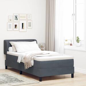 Postel s boxspringem s čelo Tmavě šedá 80 x 200 cm samet 3340359
