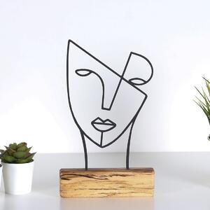 Hanah Home Kovová dekorace Mask 30 cm černá
