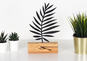 Hanah Home Kovová dekorace Palm Leaf 27 cm černá