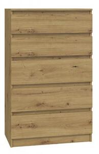 Topeshop M5 ARTISAN, Dub, 5 zásuvka/zásuvek, Dřevotřískové desky, Jednobarevný, Moderní, Dřevotřískové desky