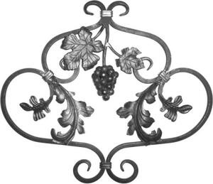 LogistSystem - Kované železo Ornament Kované železo 600x520mm - např. jako prvek pro okenní mříže - zábradlí - plot - bránu - rozety - mříže 12.902