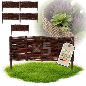 Floranica 5 kusů Vrbový plot 30 cm x 60 cm – Zahradní plot z vrbového proutí Palisáda Přírodní oplocení Ohraničení záhonu