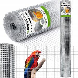 Drátěná síť pro voliéry - 13x13 100 cm - 25 m - odolná proti hlodavcům - lehká konstrukce Síťový plot pro voliéry