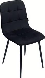 Bauerkraft G-482 Čalouněná sametová jídelní židle Velvet loft, černá
