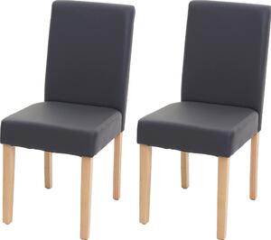 Sada 2 jídelních židlí Kuchyňská židle Littau Imitace kůže, matná šedá, světlé nohy
