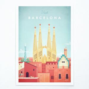 Plakát Travelposter Barcelona, A3