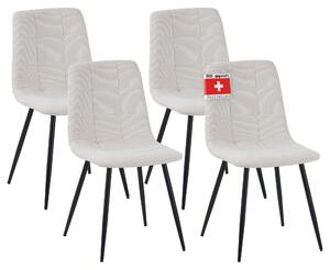 Jídelní židle Albatros sada 4 ks BORA Beige - Pohodlná čalouněná židle pro moderní a stylový design u jídelního stolu - Kuchyňská židle nebo židle do jídelny s vysokou nosností až 110 kg