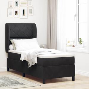 Postel s boxspringem s čelo Černý 200 x 80 cm samet 3340954