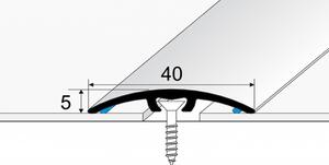 Přechodová lišta s trny 40 mm dekor kov 93 cm, Dekor Stříbro 01
