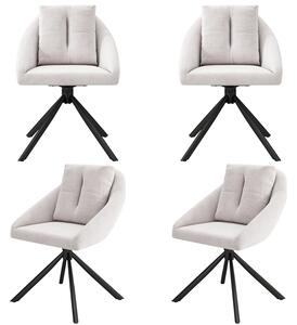 SWeiko jídelní židle sametová židle čalouněná židle otočná židle, prodyšná sametová tkanina, ergonomický design, 4 ks, béžová barva