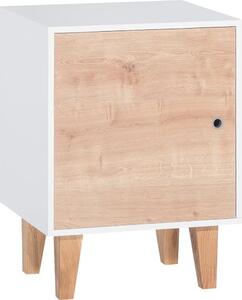 Bílá skříňka s dřevěnými dvířky Vox Concept