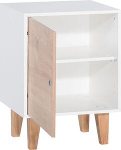 Bílá skříňka s dřevěnými dvířky Vox Concept