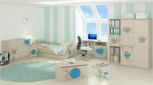 Dětská postel s výřezem MÉĎA - modrá 140x70 cm + matrace ZDARMA