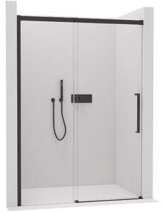 CERANO - Sprchové posuvné dveře Lantono L/P - černá matná, transparentní sklo - 100x195 cm