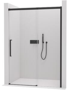 CERANO - Sprchové posuvné dveře Lantono L/P - černá matná, transparentní sklo - 170x195 cm