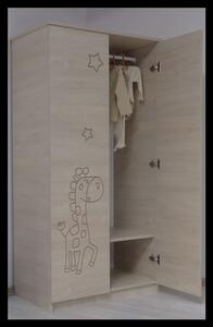Dětská šatní skříň HNĚDÁ ŽIRAFA